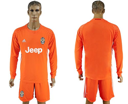 Juventus Blank Orange Goalkeeper Long Sleeves Soccer Club Jersey
