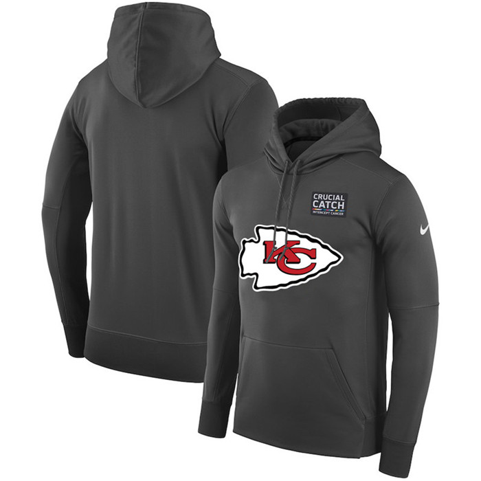 Kansas City Chiefs Anthracite  Crucial Catch Performance Hoodie