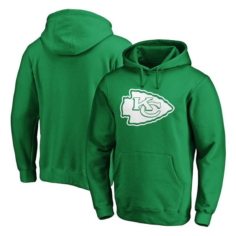 Kansas City Chiefs NFL Pro Line by Fanatics Branded St. Patrick's Day White Logo Pullover Hoodie Green
