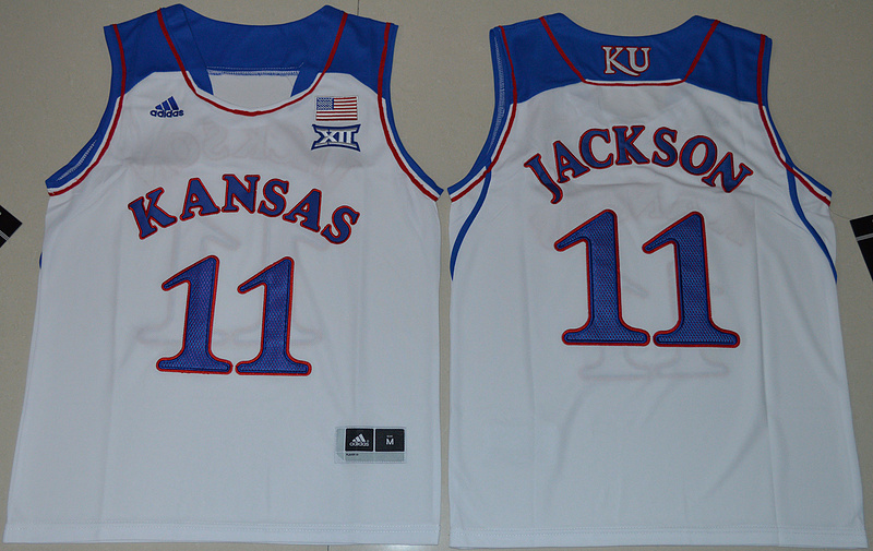 Kansas Jayhawks 11 Josh Jackson White Basketball Stitched NCAA Jersey