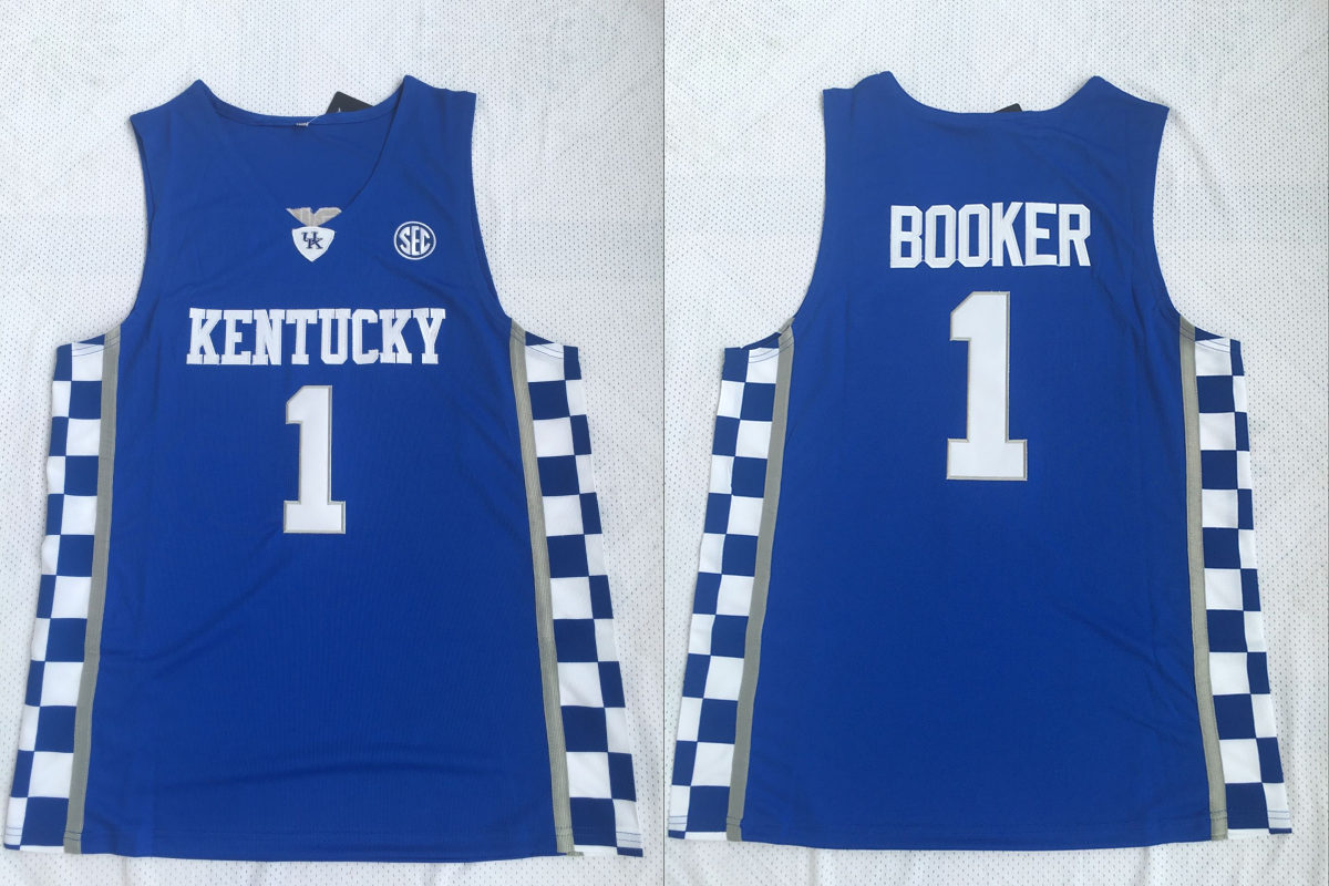 Kentucky Wildcats 1 Devin Booker Blue College Basketball Jersey