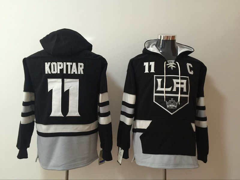 Kings 11 Anze Kopitar Black All Stitched Hooded Sweatshirt