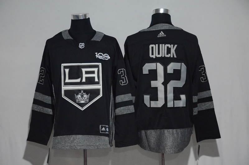 Kings 32 Jonathan Quick Black 1917 2017 100th Anniversary Stitched NHL Jersey