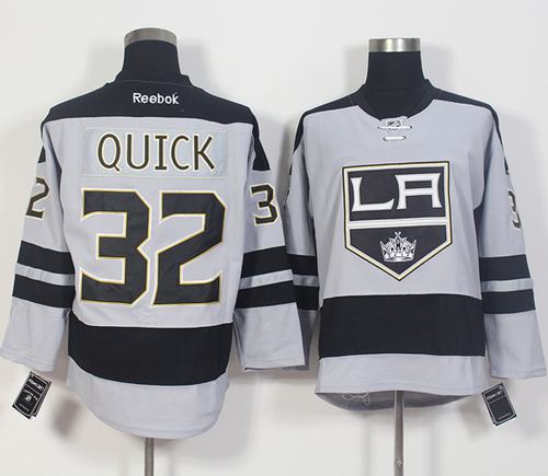Kings 32 Jonathan Quick Gray Alternate Stitched NHL Jersey
