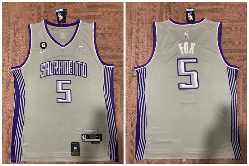 Kings 5 De'Aaron Fox Gray City Edition Nike Swingman Jersey