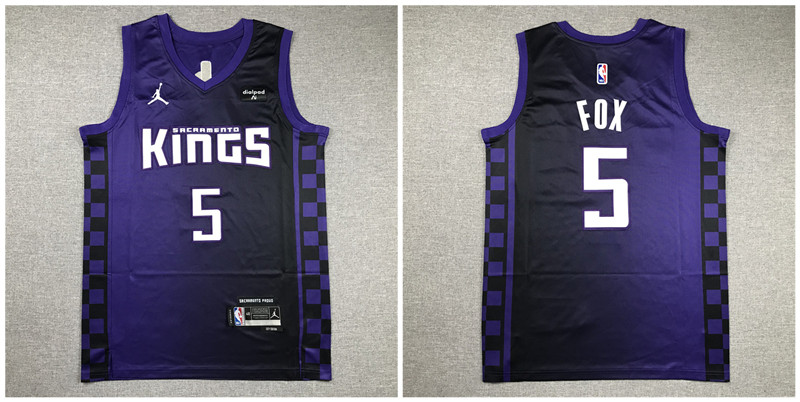 Kings 5 De'Aaron Fox Purple Nike 2023 2024 City Edition Swingman Jersey