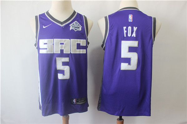 Kings 5 De'Aaron Fox Purple Nike Swingman Jersey