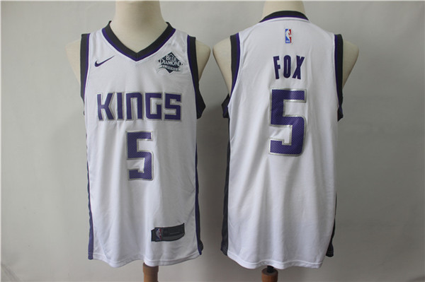 Kings 5 De'Aaron Fox White Nike Swingman Jersey