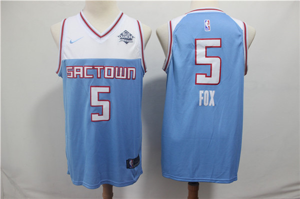 Kings 5 De Aaron Fox Light Blue City Edition Nike Swingman Jersey