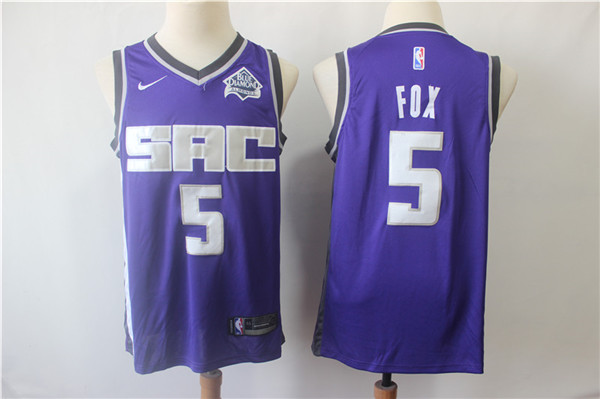 Kings 5 De Aaron Fox Purple Nike Swingman Jersey