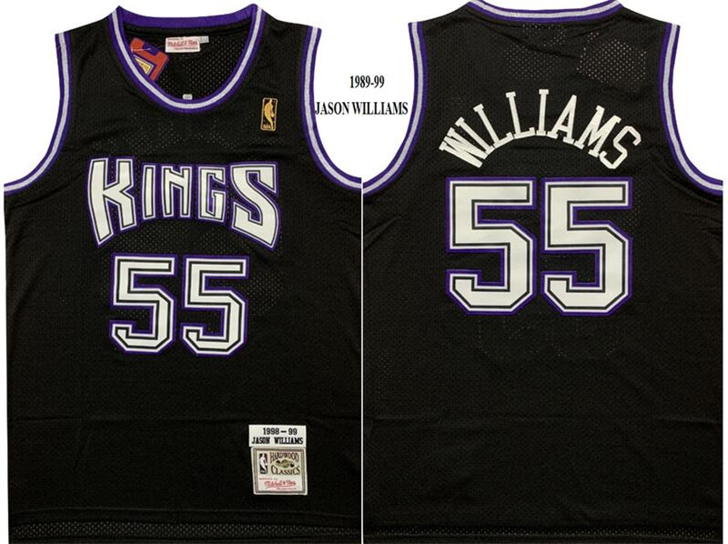 Kings 55 Jason Williams Black 1989 99 Hardwood Classics Mesh Jersey