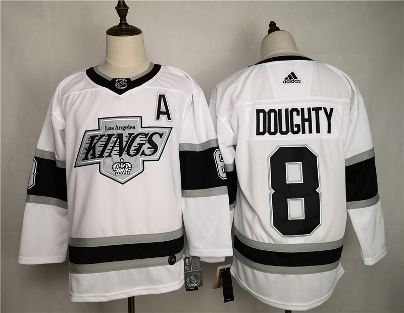 Kings 8 Drew Doughty White Adidas Jersey