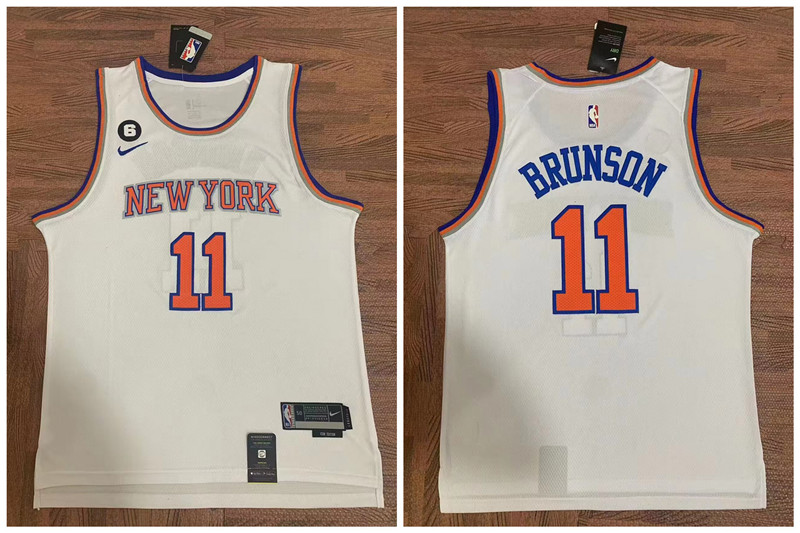 Knicks 11 Jalen Brunson White Nike City Edition Swingman Jersey