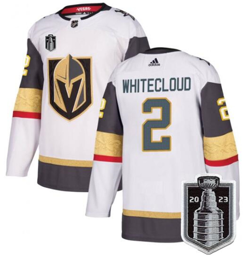 Knights 2 Zach Whitecloud White 2023 Stanley Cup Final Adidas Jersey