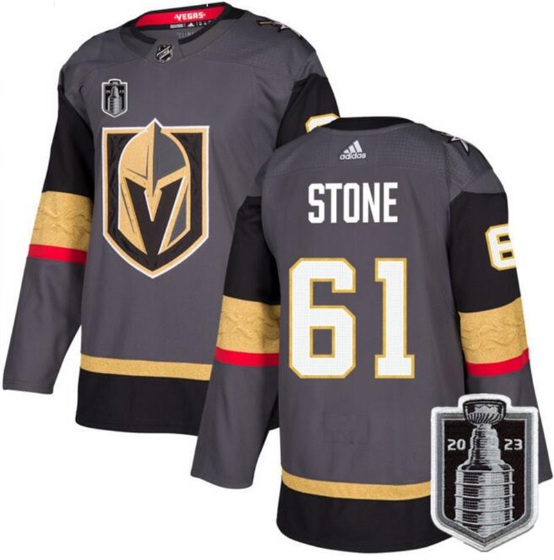 Knights 61 Mark Stone Gray 2023 Stanley Cup Final Adidas Jersey