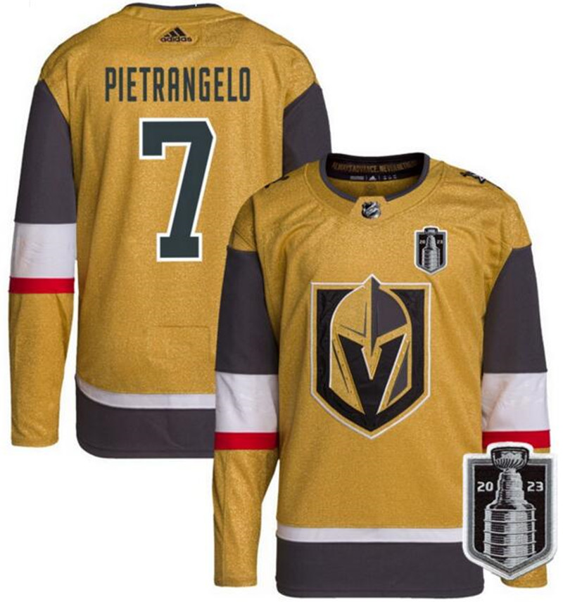 Knights 7 Alex Pietrangelo Gold 2023 Stanley Cup Final Adidas Jersey