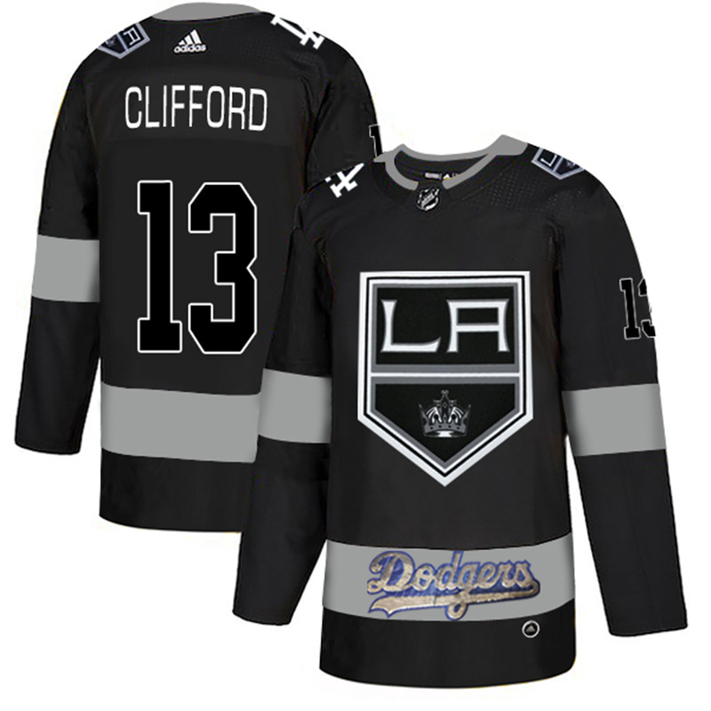LA Kings With Dodgers 13 Kyle Clifford Black  Jersey