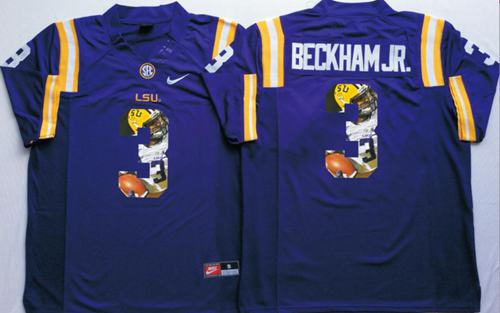 LSU Tigers 3 Odell Beckham Jr Purple Player Fashion Stitched NCAA Jersey
