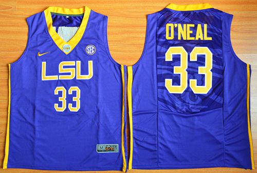 LSU Tigers 33 Shaquille O Neal Blue Basketball Stitched NCAA Jersey
