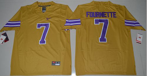 LSU Tigers 7 Leonard Fournette Gridiron Gold Limited Legend Stitched NCAA Jersey