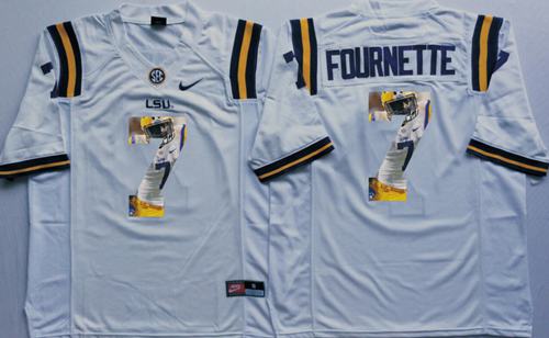 LSU Tigers 7 Leonard Fournette White Player Fashion Stitched NCAA Jersey