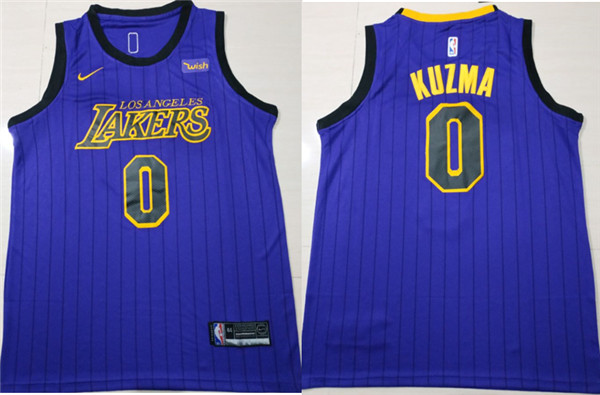 Lakers 0 Kyle Kuzma Purple Nike Swingman Jersey