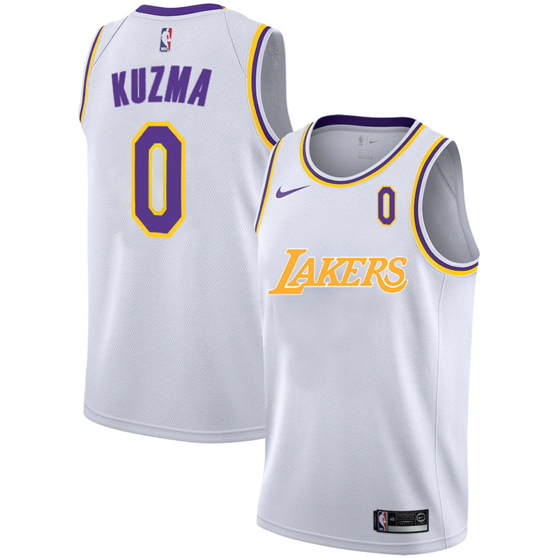 Lakers 0 Kyle Kuzma White 2020 2021 New City Edition Nike Swingman Jerseys