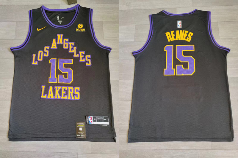 Lakers 15 Austin Reaves Black Nike 2023 24 City Edition Swingman Jersey