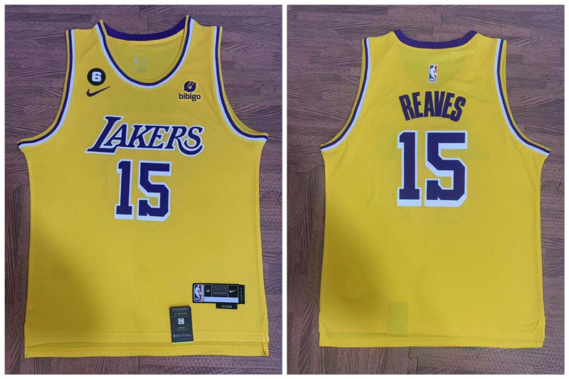 Lakers 15 Austin Reaves Yellow City Edition Nike Swingman Jersey