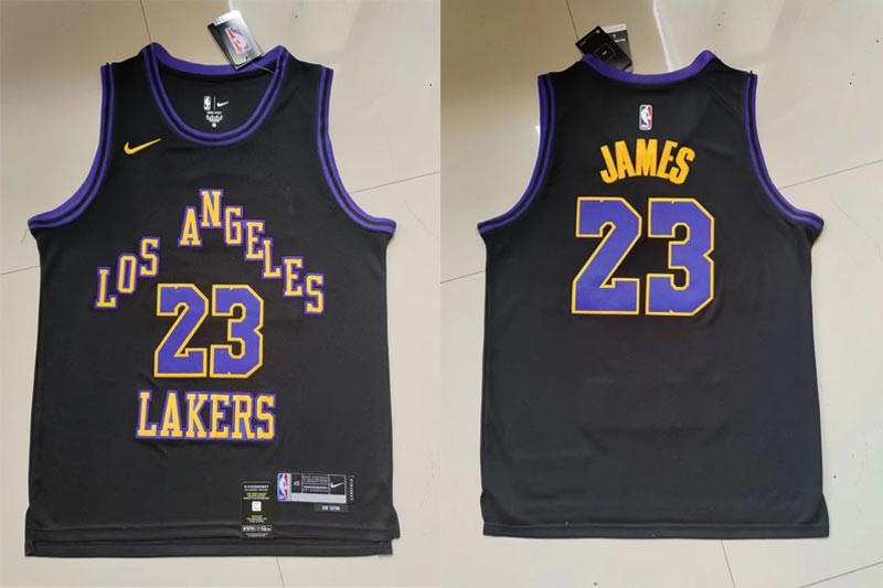 Lakers 23 LeBron James Black Nike 2023 24 City Edition Swingman Jersey