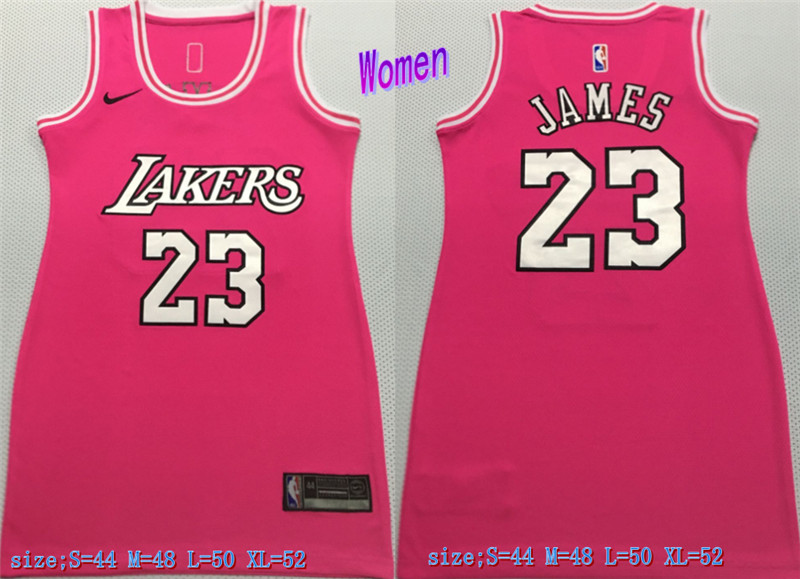 Lakers 23 LeBron James Pink Women Nike Swingman Jersey