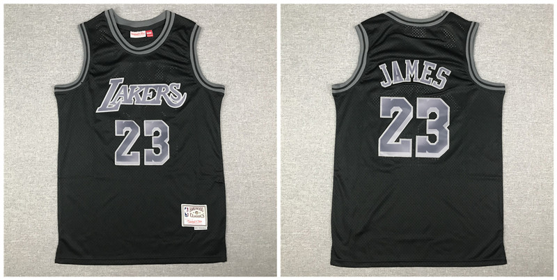 Lakers 23 Lebron James Black Hardwood Classics Jersey