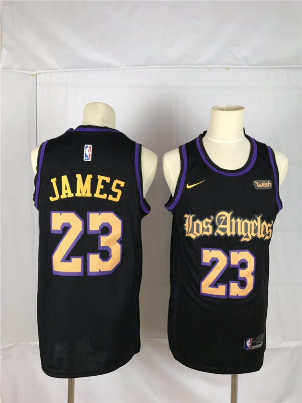 Lakers 23 Lebron James Black  Swingman Jersey