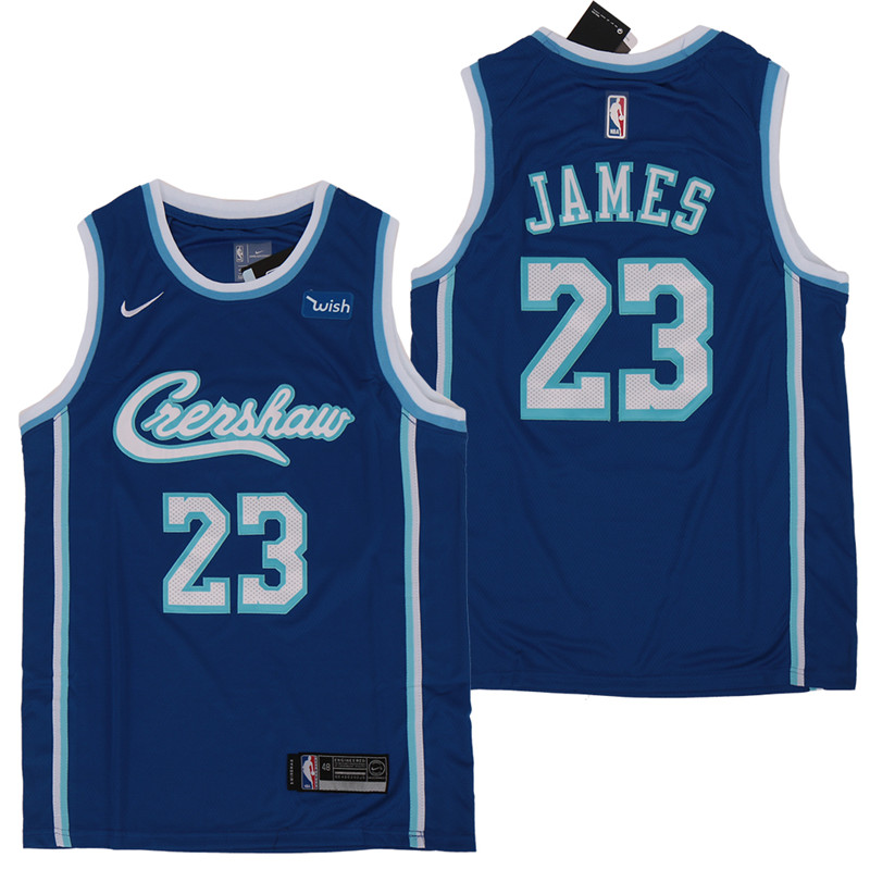 Lakers 23 Lebron James Blue Nike City Edition Swingman Jersey