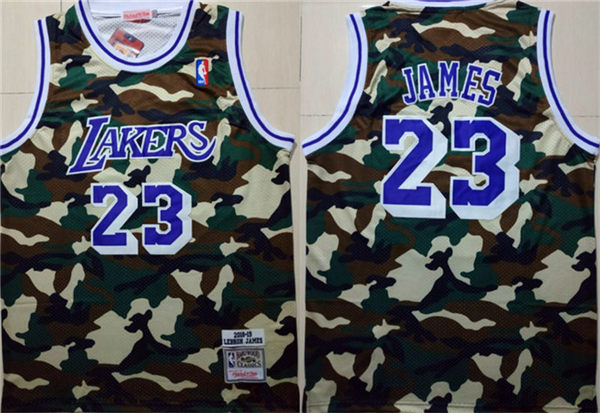 Lakers 23 Lebron James Camo 2018 19 Hardwood Classics Jersey