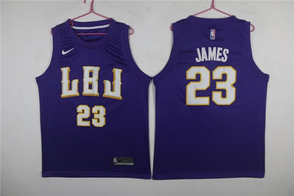 Lakers 23 Lebron James LBJ Purple  Swingman Jersey
