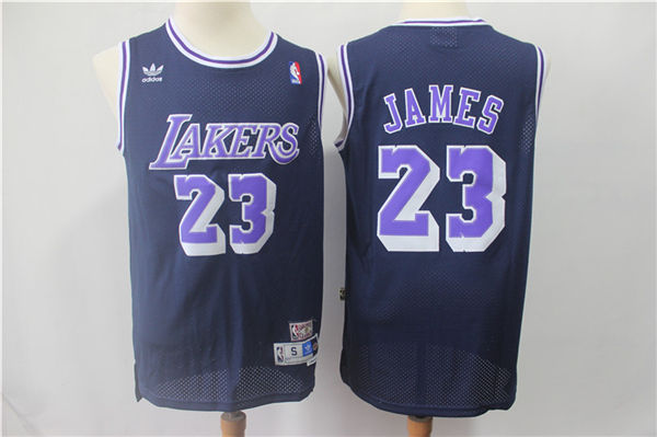 Lakers 23 Lebron James Navy Hardwood Classics Jersey