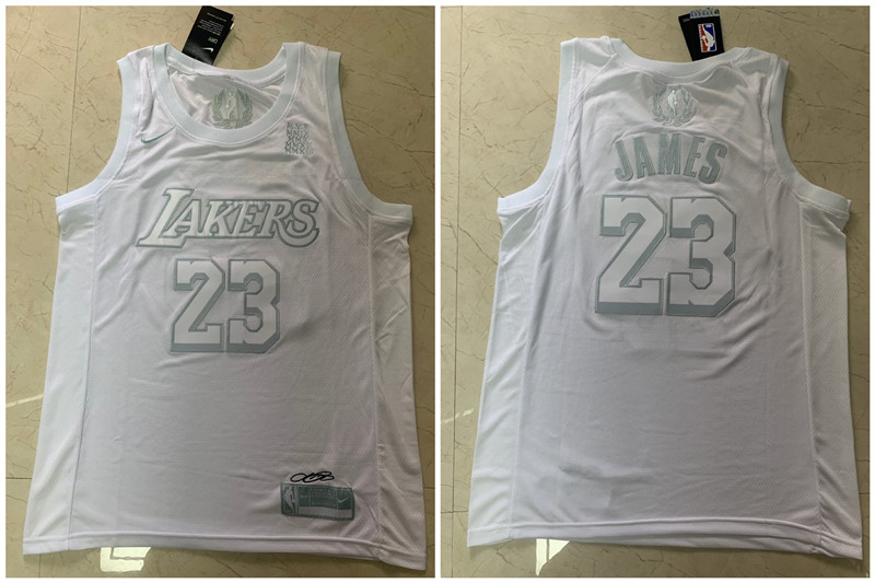 Lakers 23 Lebron James White Nike Swingman MVP Jersey