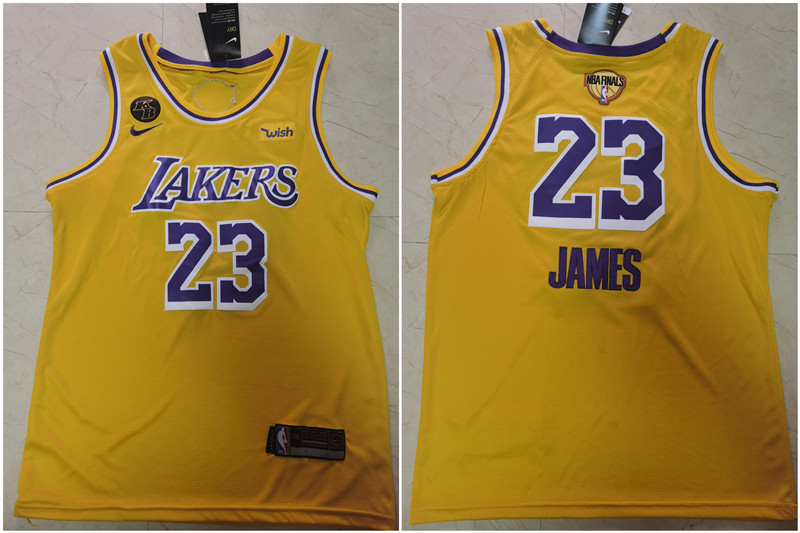 Lakers 23 Lebron James Yellow KB 2020 NBA Finals Nike Swingman Jersey