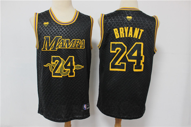 Lakers 24 Black Mamba Snake Limited Edition Kobe Memorial Swingman Jersey