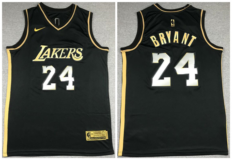 Lakers 24 Kobe Bryant Black Gold 2021 Nike Swingman Jersey