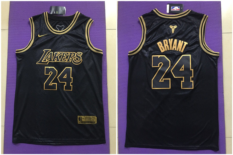 Lakers 24 Kobe Bryant Black Nike Swingman Jersey