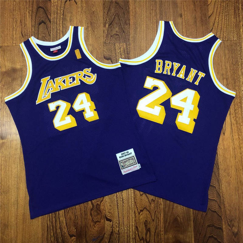 Lakers 24 Kobe Bryant Purple 2007 08 Hardwood Classics Jersey