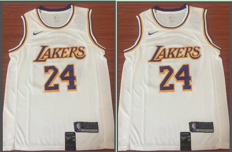 Lakers 24 Kobe Bryant White 2018 19  Swingman Jersey