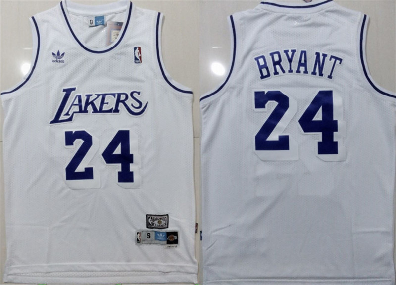 Lakers 24 Kobe Bryant White Hardwood Classics Jersey