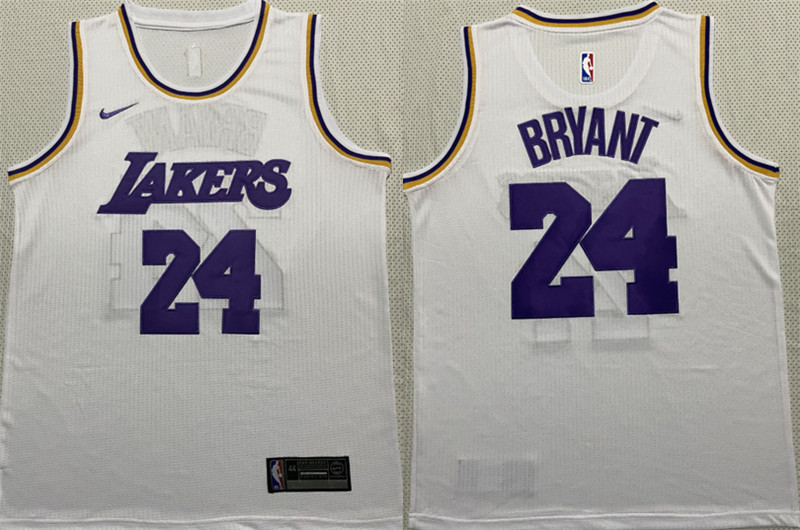 Lakers 24 Kobe Bryant White Nike Swingman Jersey