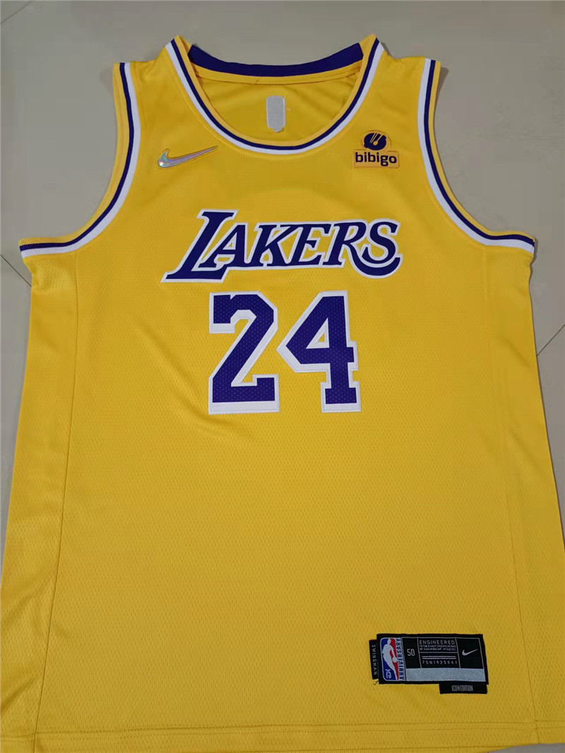 Lakers 24 Kobe Bryant Yellow Nike Diamond 75th Anniversary City Edition Swingman Jersey