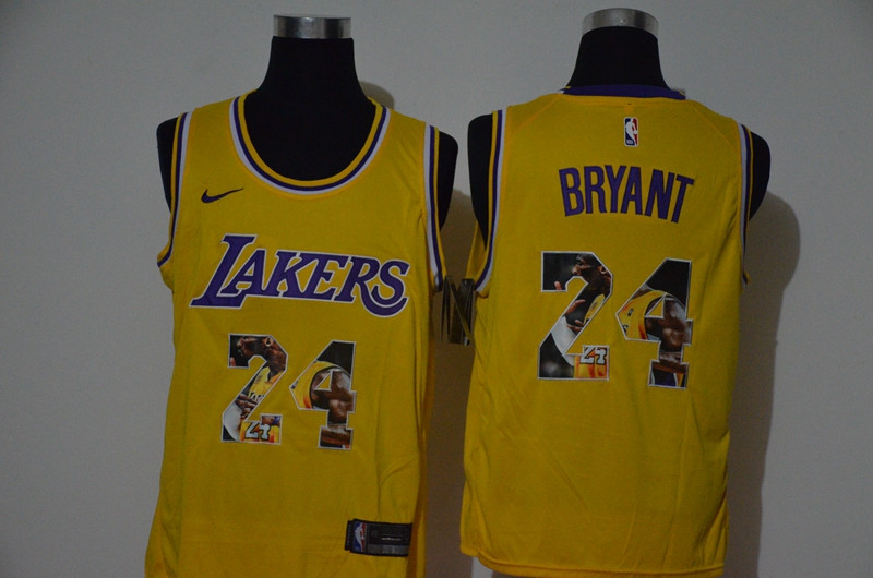 Lakers 24 Kobe Bryant Yellow Nike Swingman Fashion Jersey
