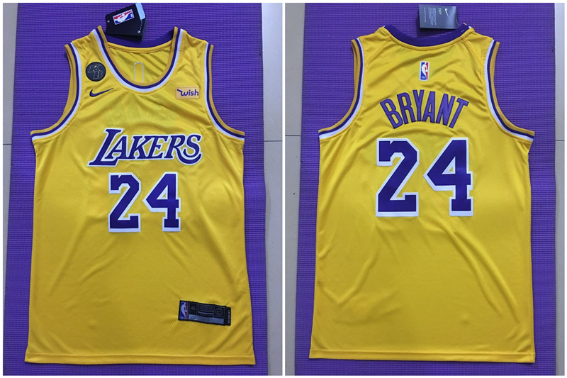 Lakers 24 kobe Bryant Yellow Commemorative Edition Nike Swingman Jersey