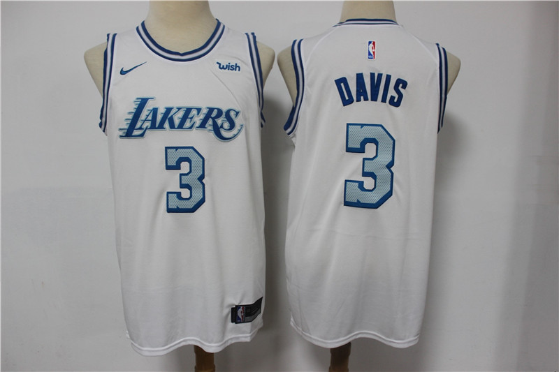 Lakers 3 Anthony Davis 2021 New City Edition White Swingman Jersey